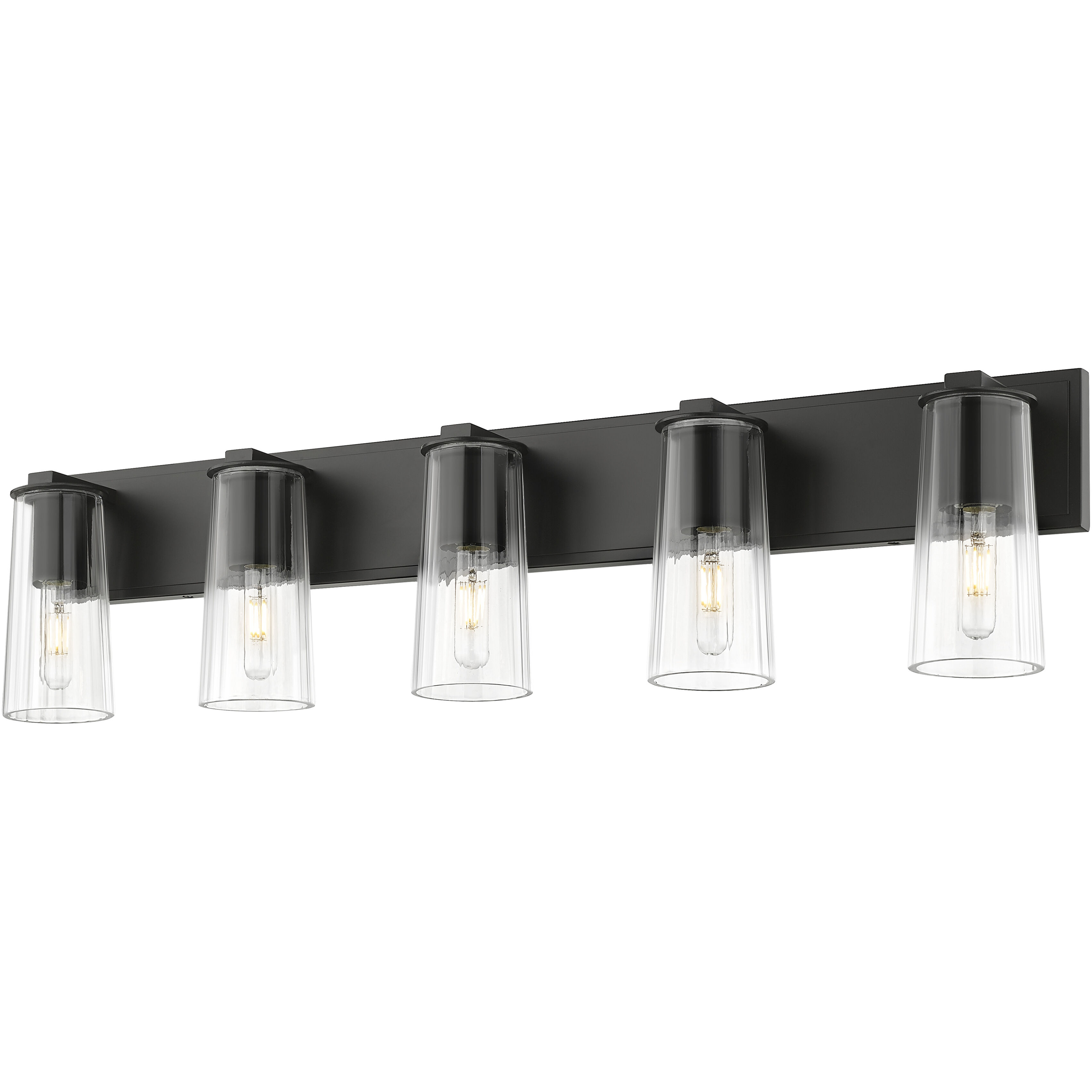 Titus 5 Light 40 inch Matte Black Bath Vanity Light Wall Light