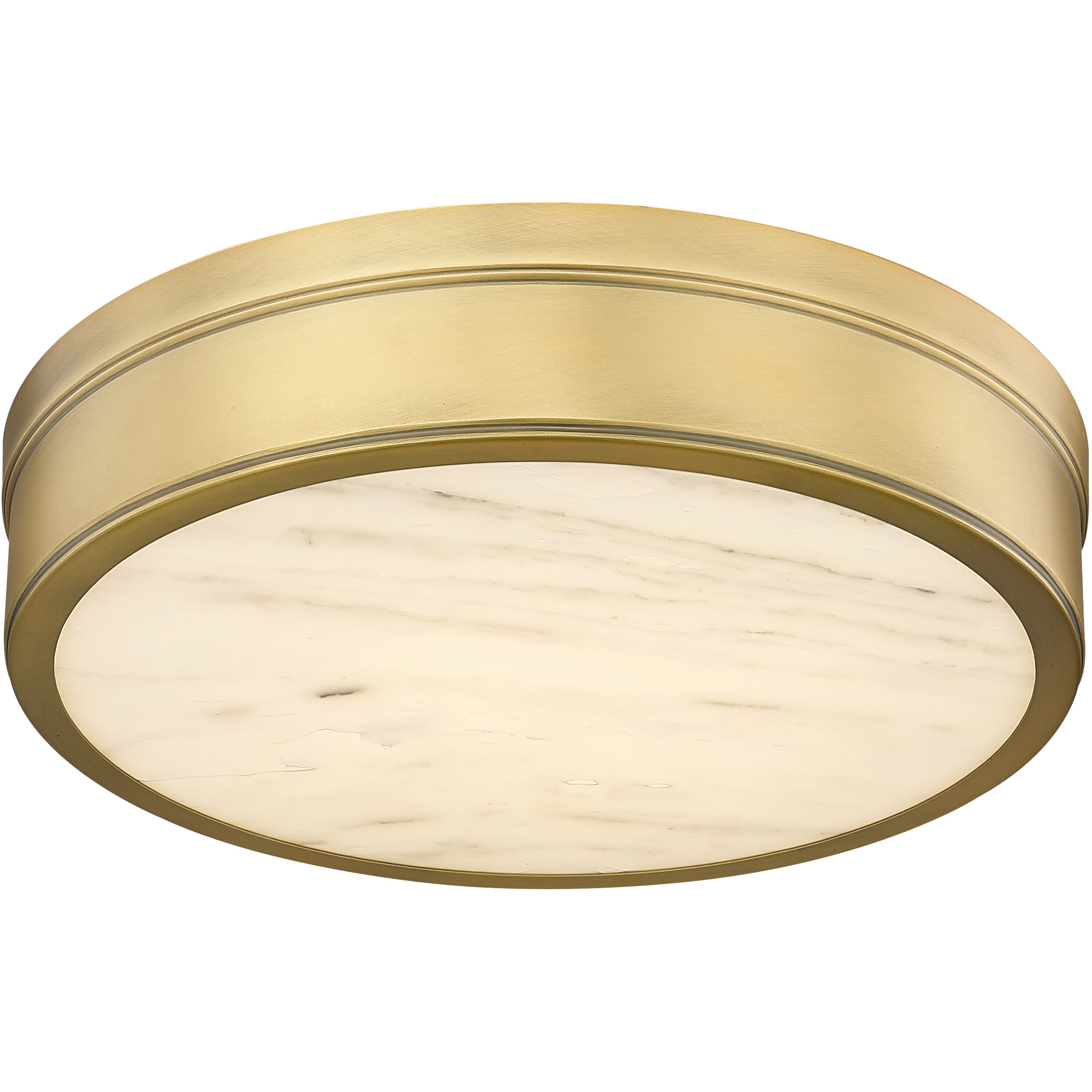 Anders LED 15 inch Rubbed Brass Flush Mount Ceiling Light