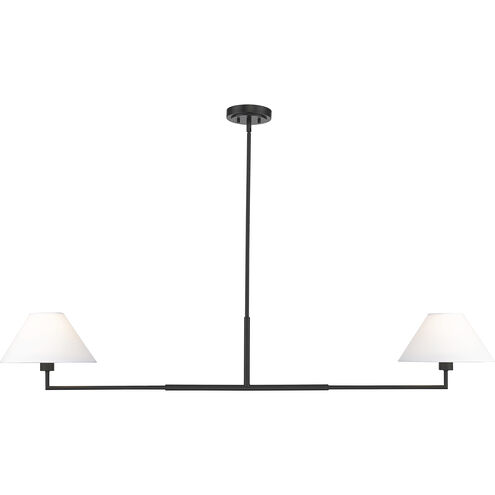 Leila 2 Light 12 inch Matte Black Chandelier Ceiling Light