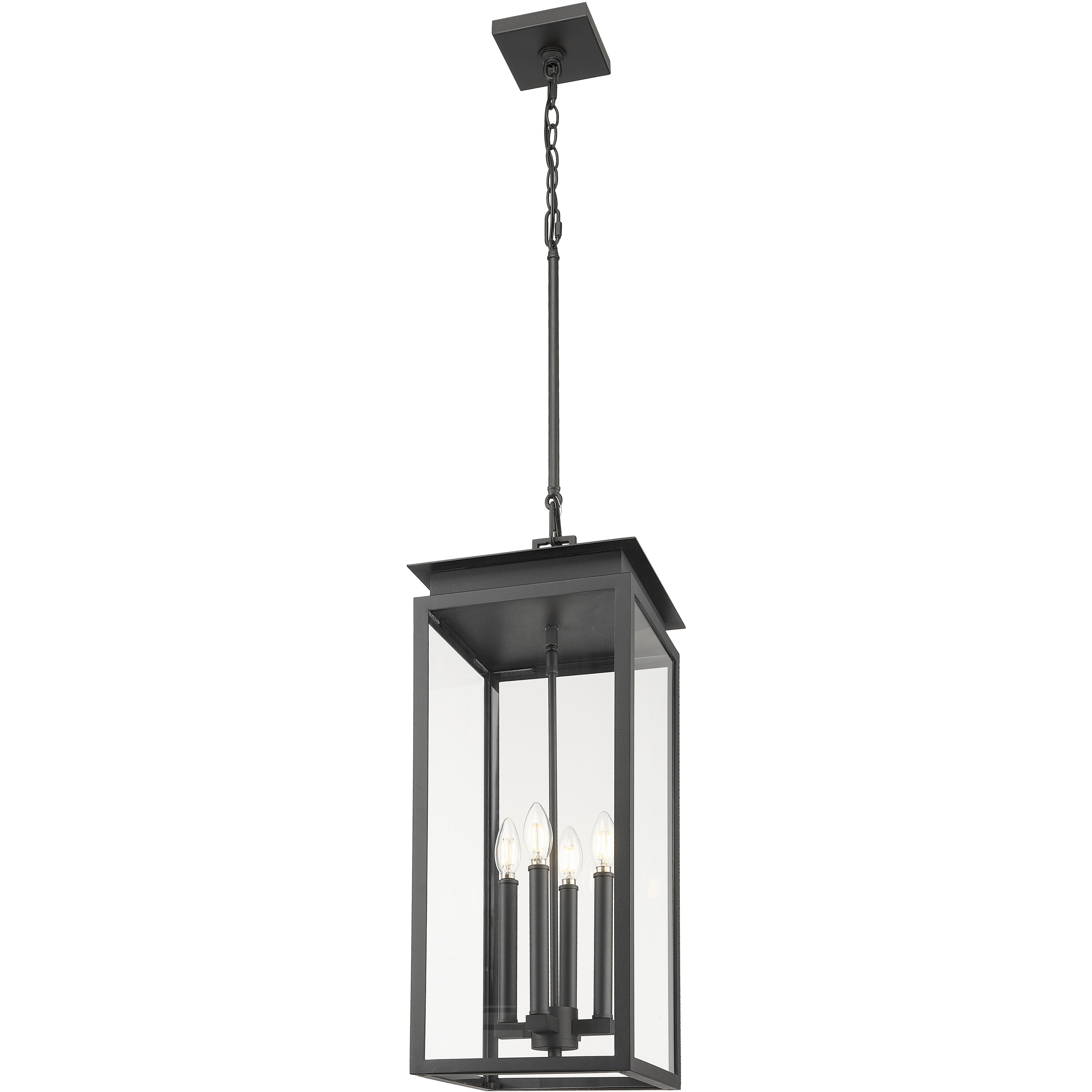 Nova 4 Light 10.5 inch Black Outdoor Chain Mount Ceiling Fixture