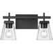 Lauren 2 Light 16 inch Matte Black Vanity Wall Light
