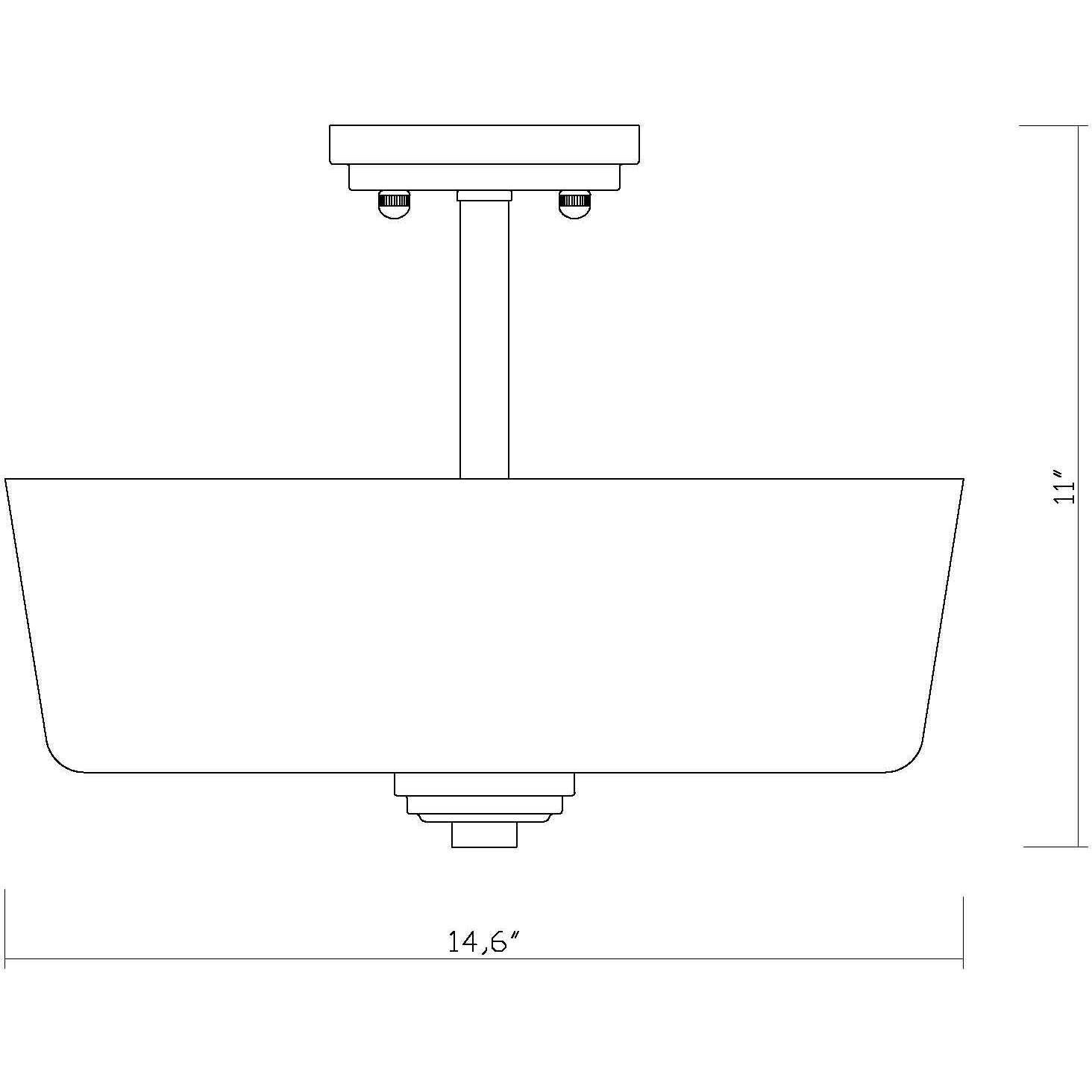Arlington 3 Light 14.75 inch Bronze Semi Flush Mount Ceiling Light