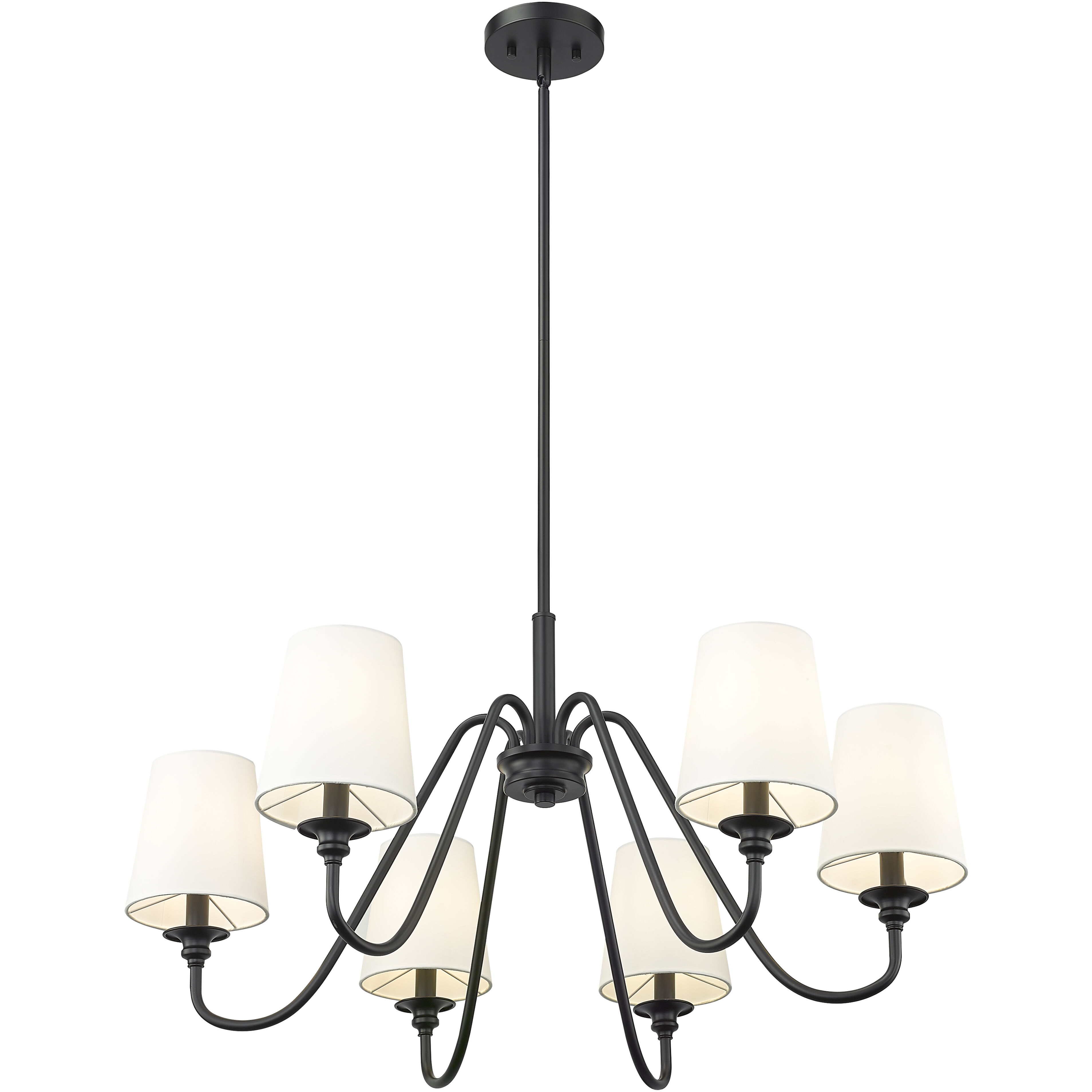 Gianna 6 Light 32 inch Matte Black Chandelier Ceiling Light