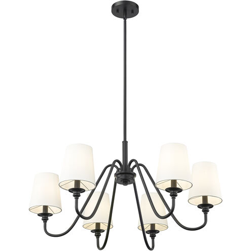Gianna 6 Light 32 inch Matte Black Chandelier Ceiling Light