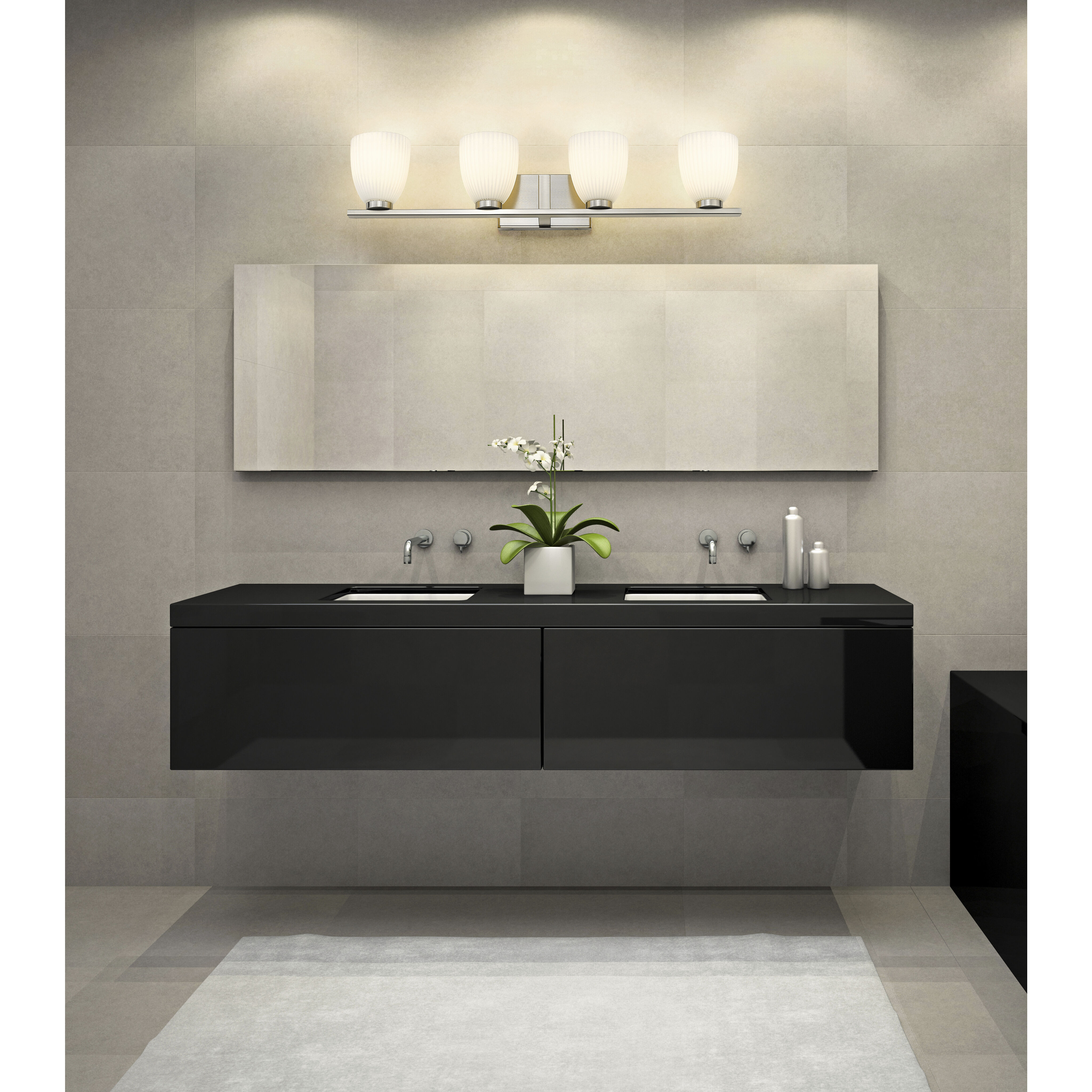 Naya 4 Light 32 inch Brushed Nickel Bath Vanity Light Wall Light