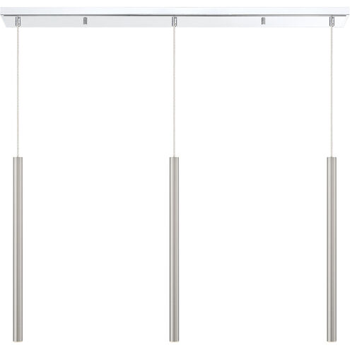 Forest LED 46 inch Chrome Linear Chandelier Ceiling Light in Brushed Nickel Steel, 3, 20