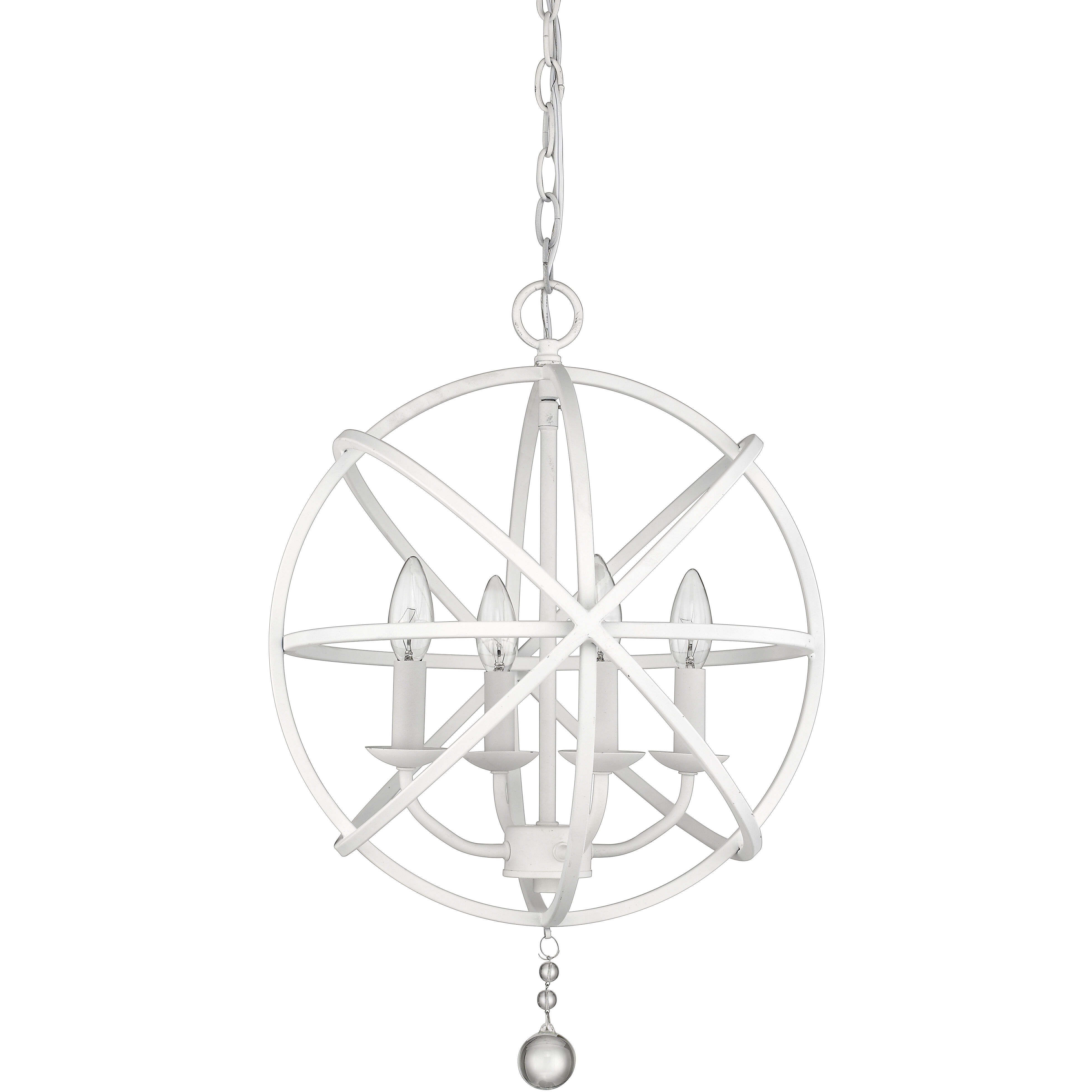 Tull 4 Light 16 inch Matte White Chandelier Ceiling Light