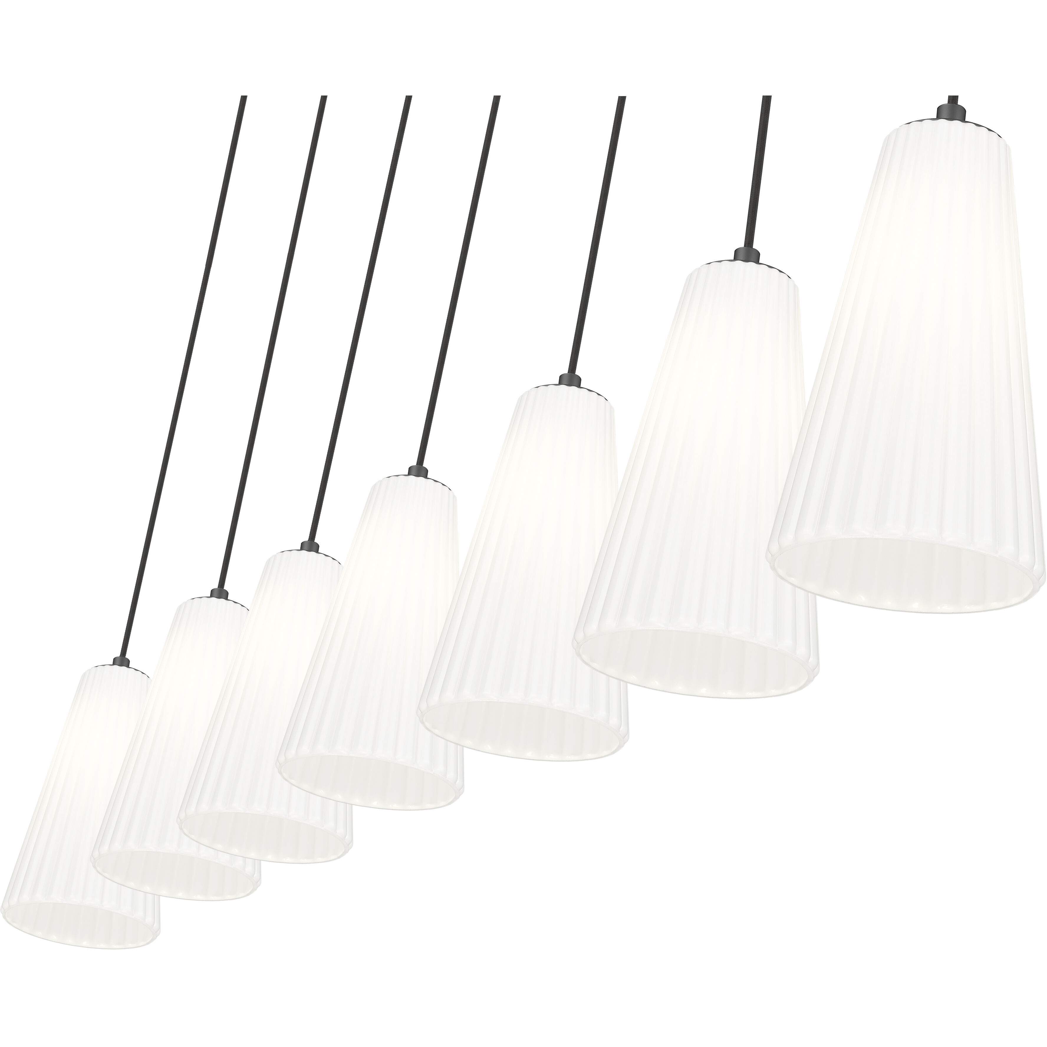 Farrell 7 Light 54 inch Matte Black Linear Chandelier Ceiling Light