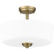 Arlington 3 Light 14.75 inch Heritage Brass Semi Flush Mount Ceiling Light