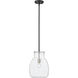 Bella 1 Light 12 inch Matte Black and Brushed Nickel Pendant Ceiling Light