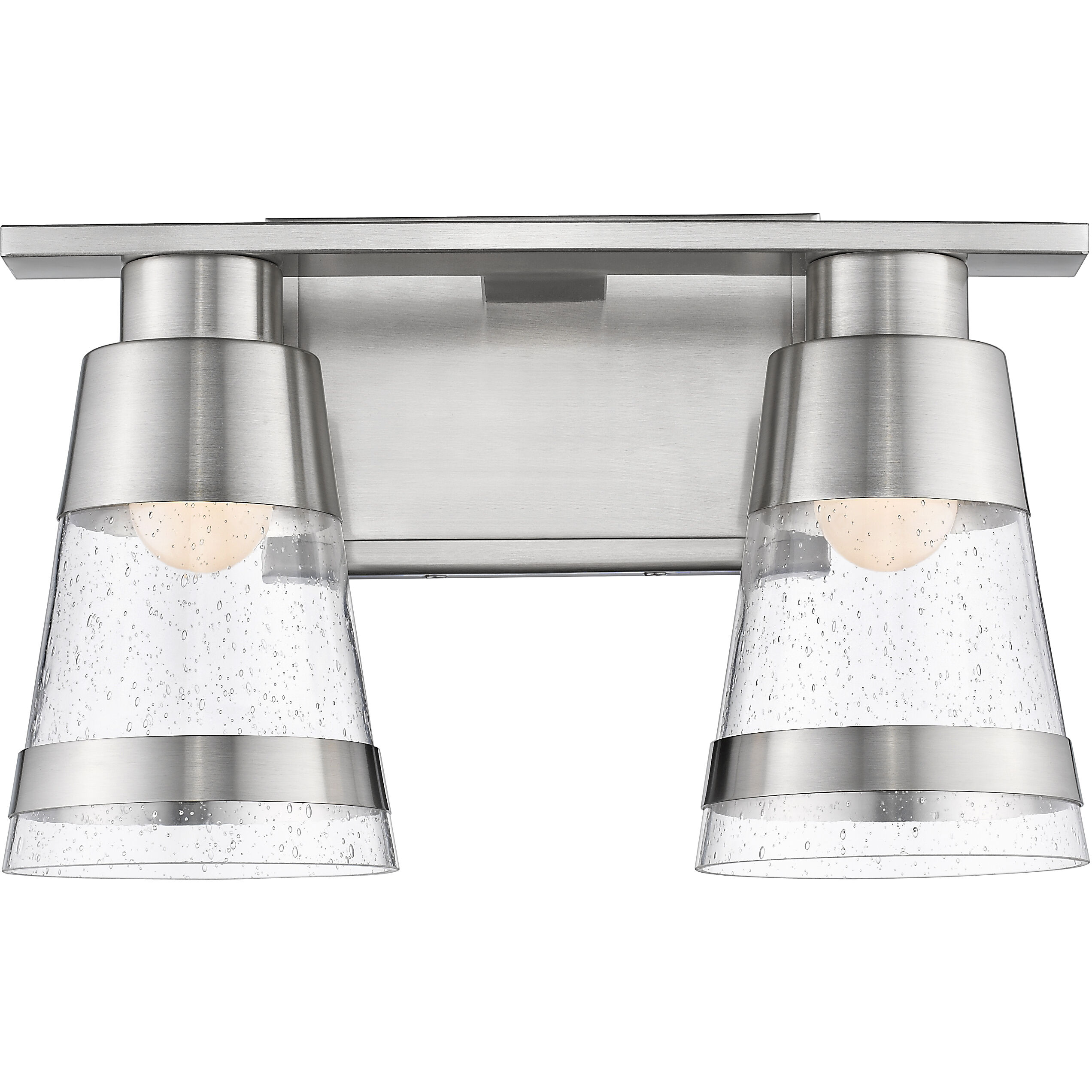Ethos LED 13 inch Brushed Nickel Vanity Wall Light in Seedy Glass