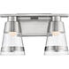 Ethos LED 13 inch Brushed Nickel Vanity Wall Light in Seedy Glass