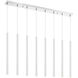 Forest LED 44.25 inch Chrome Linear Chandelier Ceiling Light in 8, 30, Matte White Steel