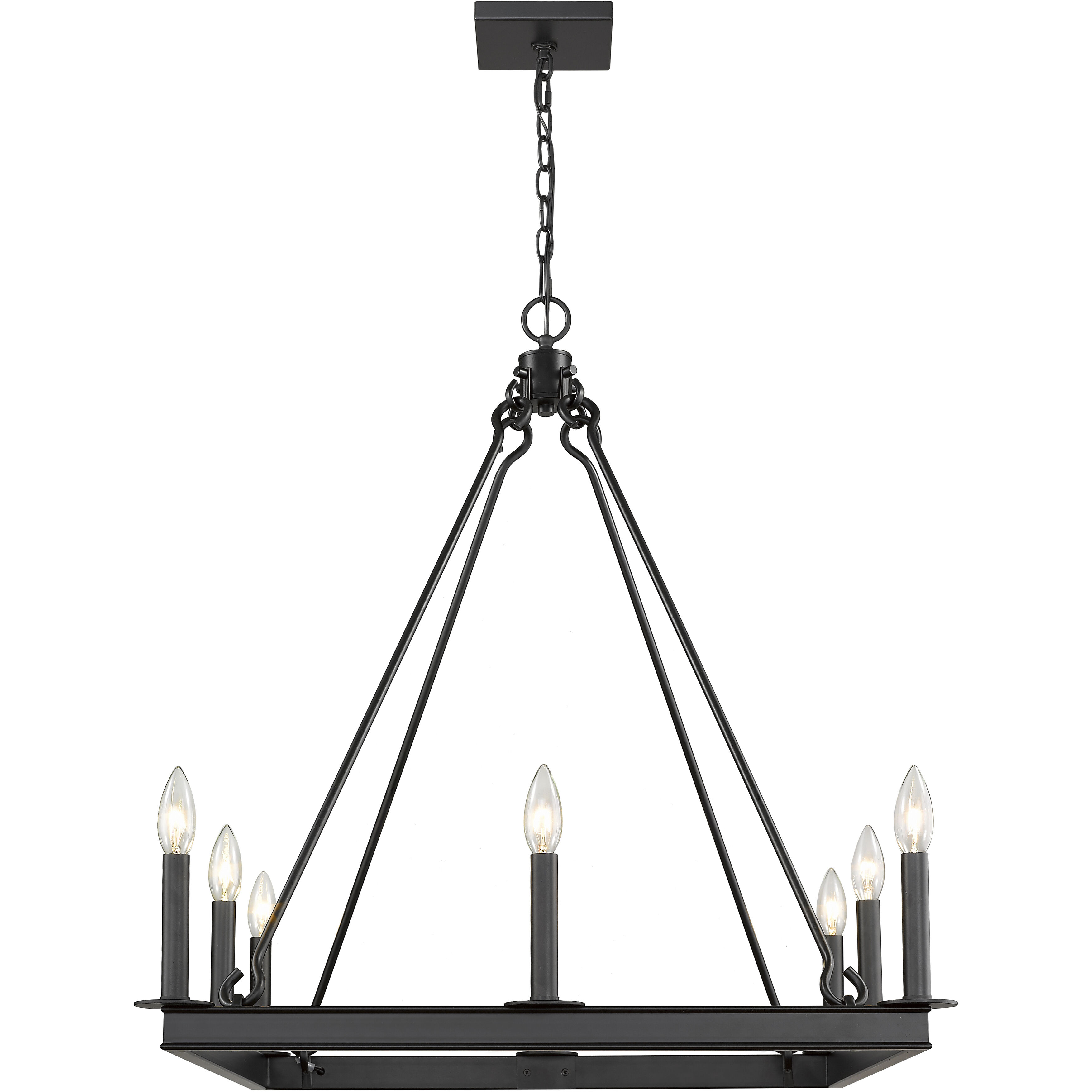 Barclay 8 Light 26 inch Matte Black Chandelier Ceiling Light