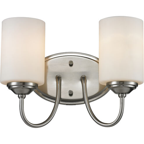 Cardinal 2 Light 11.5 inch Brushed Nickel Bath Vanity Light Wall Light