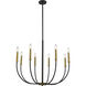 Haylie 8 Light 32.5 inch Matte Black and Olde Brass Chandelier Ceiling Light