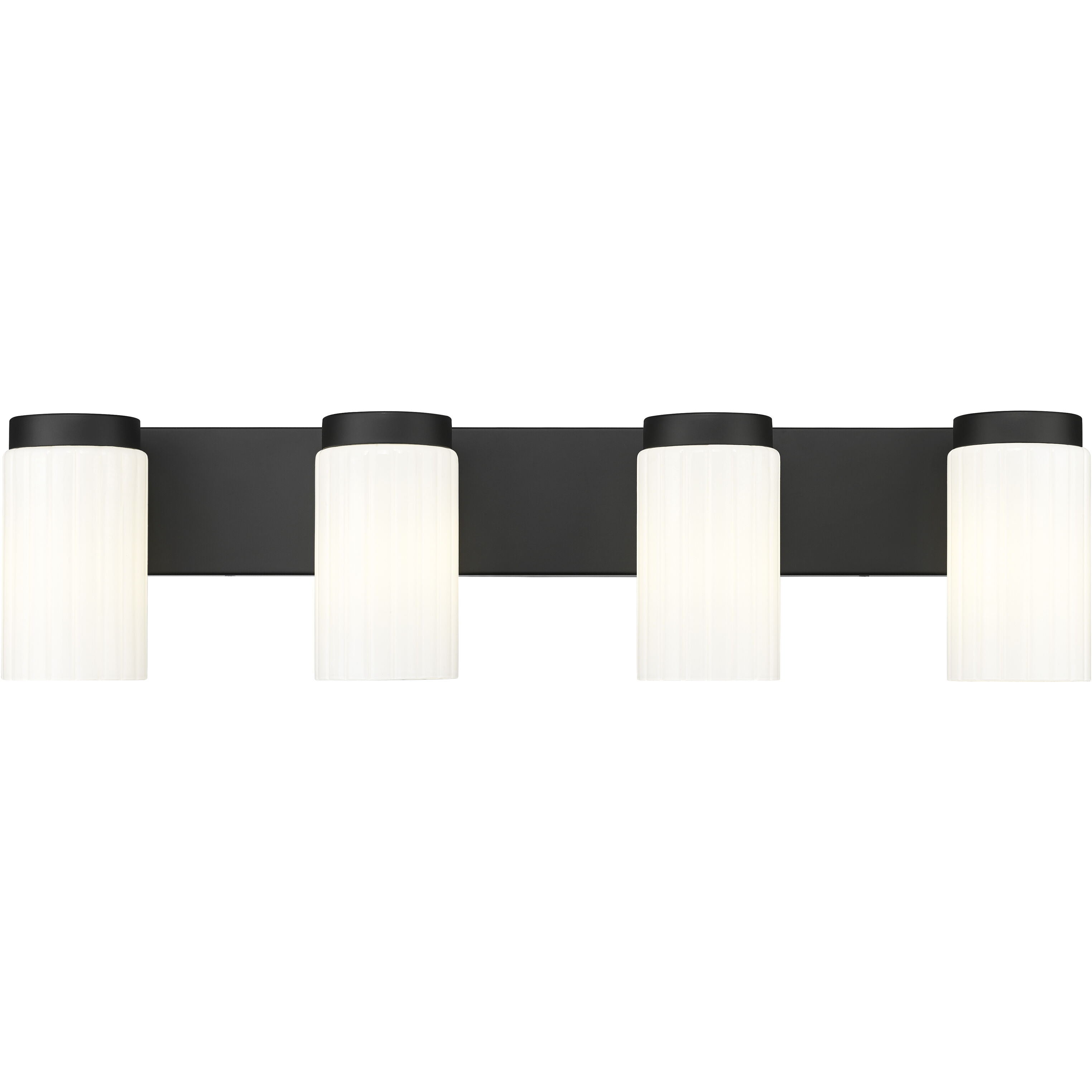 Burk 4 Light 30 inch Matte Black Bath Vanity Light Wall Light