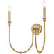 Jisele 2 Light 20 inch Rubbed Brass Wall Sconce Wall Light