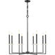 Gaultier 8 Light 35.25 inch Matte Black and Mondern Gold Chandelier Ceiling Light in Matte Black and Modern Gold