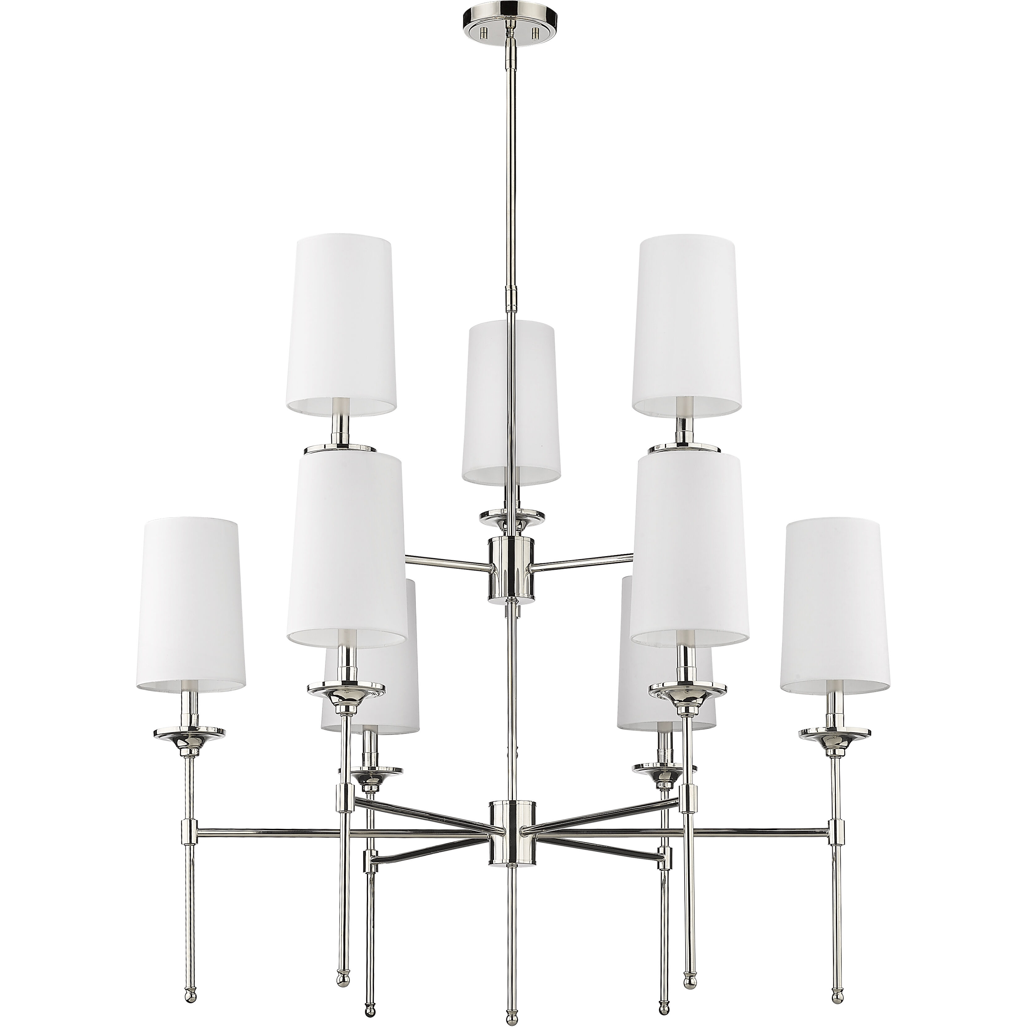 Emily 9 Light 38 inch Polished Nickel Chandelier Ceiling Light