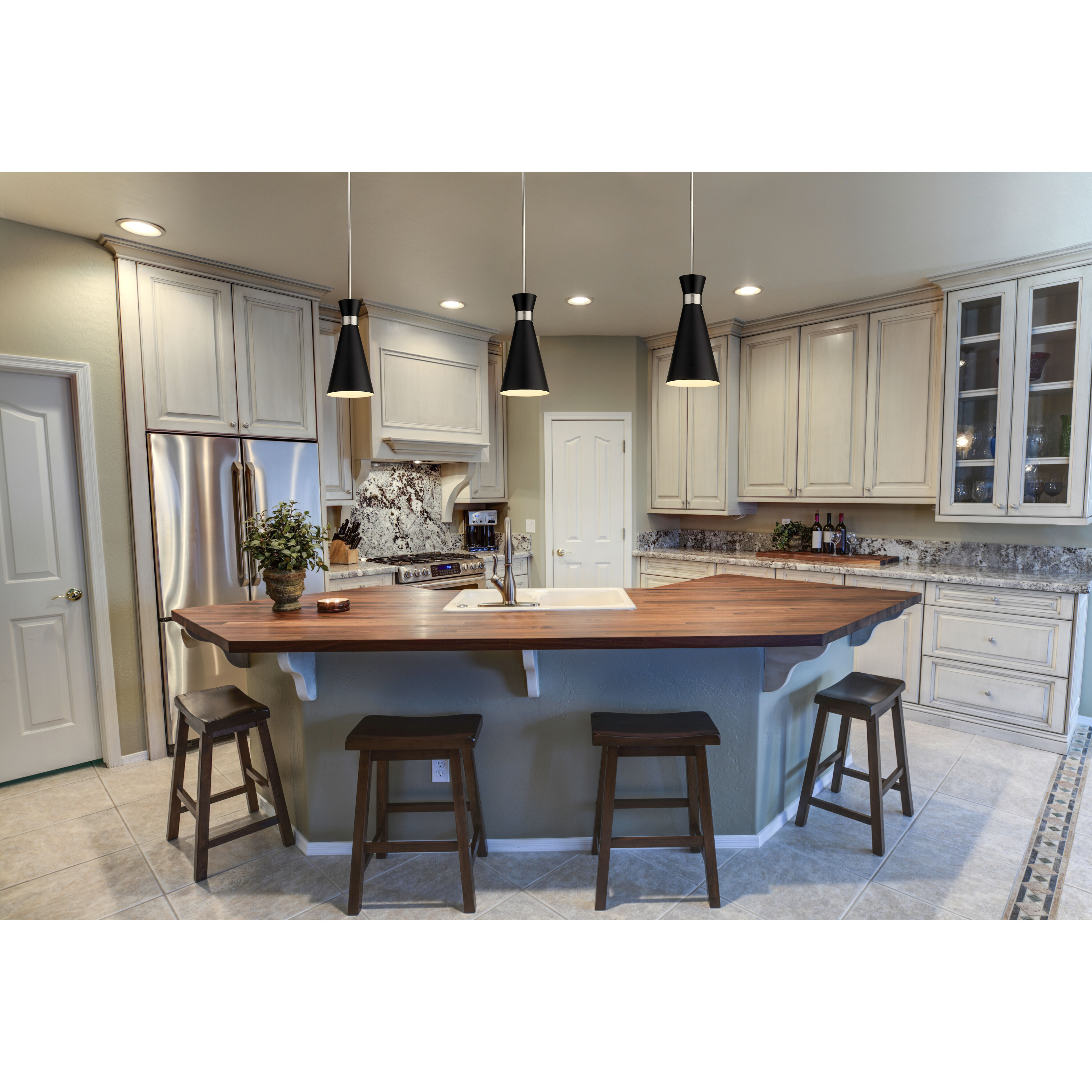 Soriano 1 Light 8 inch Matte Black and Brushed Nickel Pendant Ceiling Light