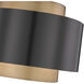 Harlech 3 Light 24.5 inch Bronze and Rubbed Brass Chandelier Ceiling Light in Bronze and Brass