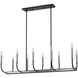 Haylie 10 Light 44 inch Matte Black and Brushed Nickel Linear Chandelier Ceiling Light