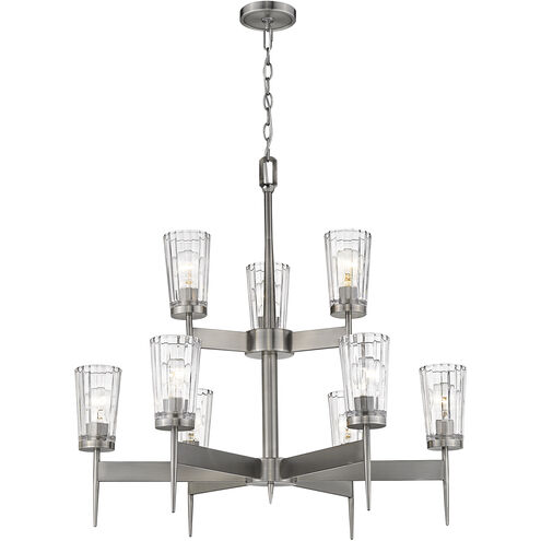 Flair 9 Light 31 inch Antique Nickel Chandelier Ceiling Light in 23