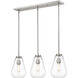Ayra 3 Light 36 inch Brushed Nickel Linear Chandelier Ceiling Light