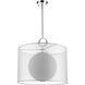 Arosia 1 Light 20 inch Chrome Pendant Ceiling Light in 9, White Fabric