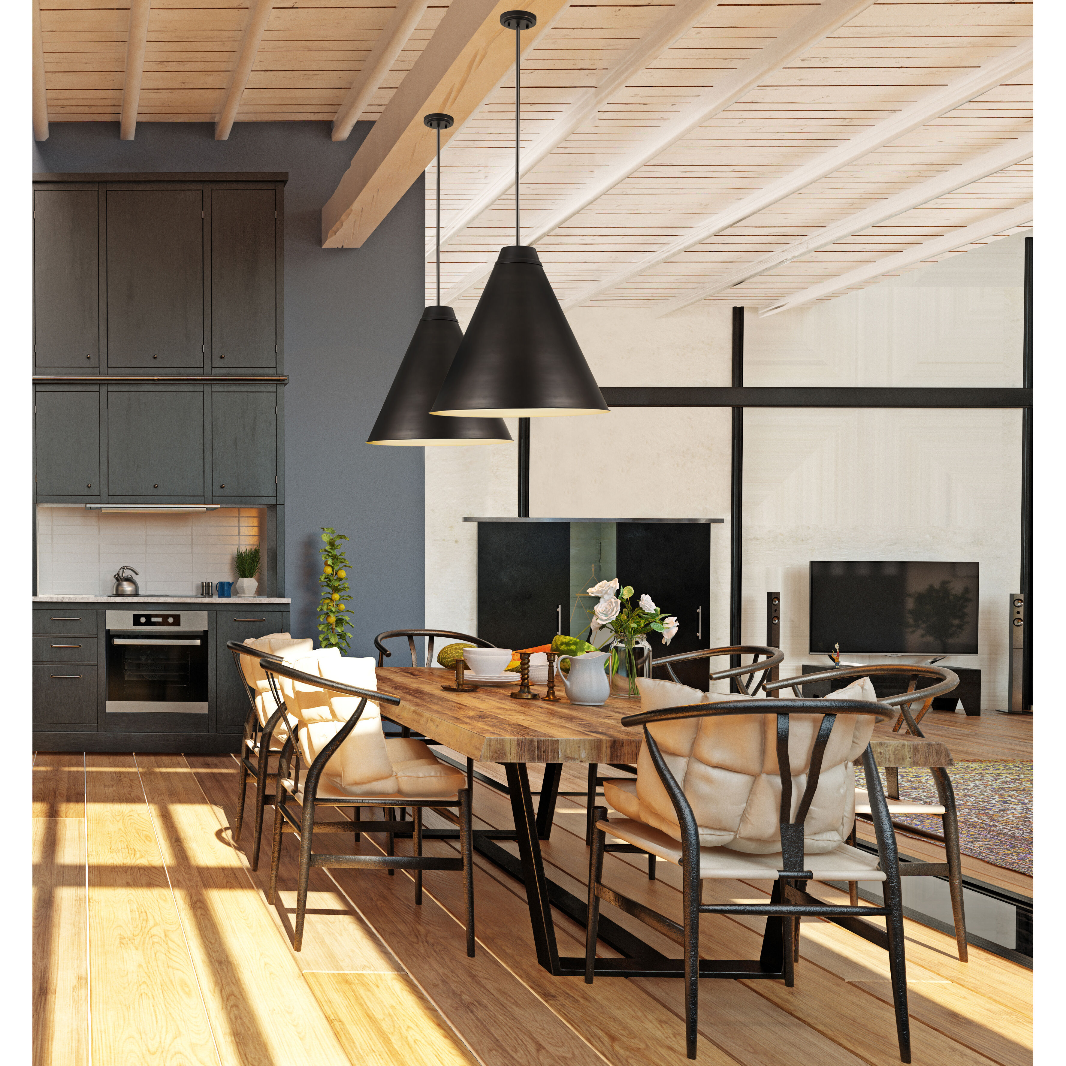 Eaton 1 Light 24 inch Bronze Plate Pendant Ceiling Light