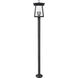 Rainer 4 Light 98 inch Black Outdoor Post Mounted Fixture in G9