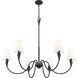 Claudelle 6 Light 46 inch Matte Black Chandelier Ceiling Light
