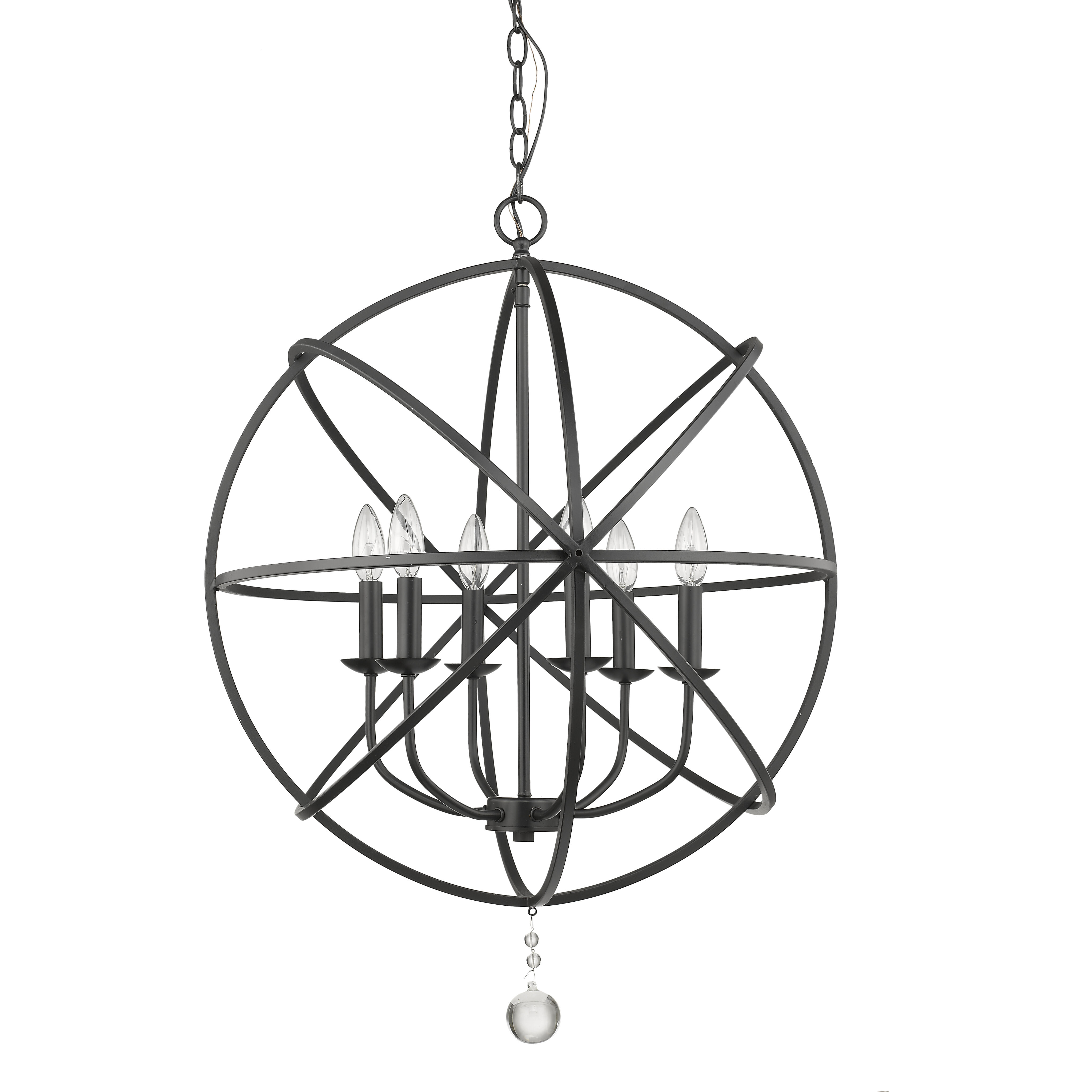 Tull 6 Light 24 inch Matte Black Chandelier Ceiling Light