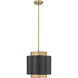 Harlech 1 Light 12.25 inch Bronze and Rubbed Brass Pendant Ceiling Light in Bronze and Brass