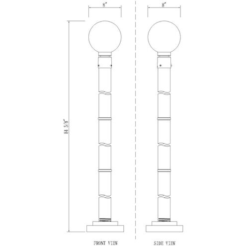 Laurent 1 Light 85.25 inch Black Outdoor Post Mounted Fixture