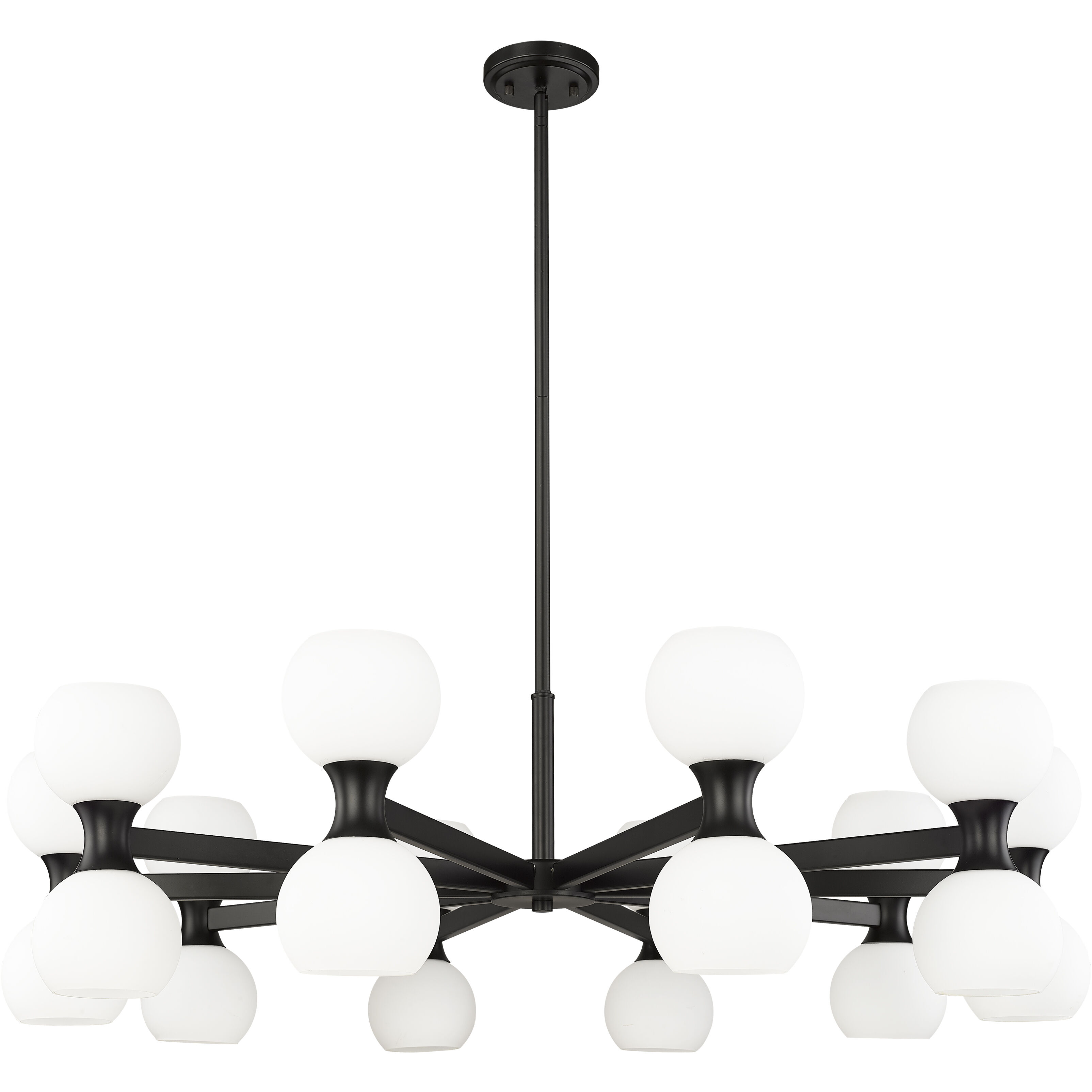 Artemis 20 Light 42 inch Matte Black Chandelier Ceiling Light