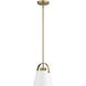 Z-Studio 1 Light 8 inch Matte White and Heritage Brass Pendant Ceiling Light