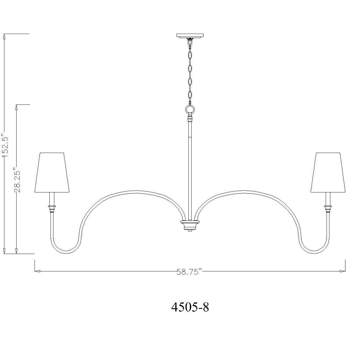 Jisele 8 Light 58.75 inch Rubbed Brass Chandelier Ceiling Light