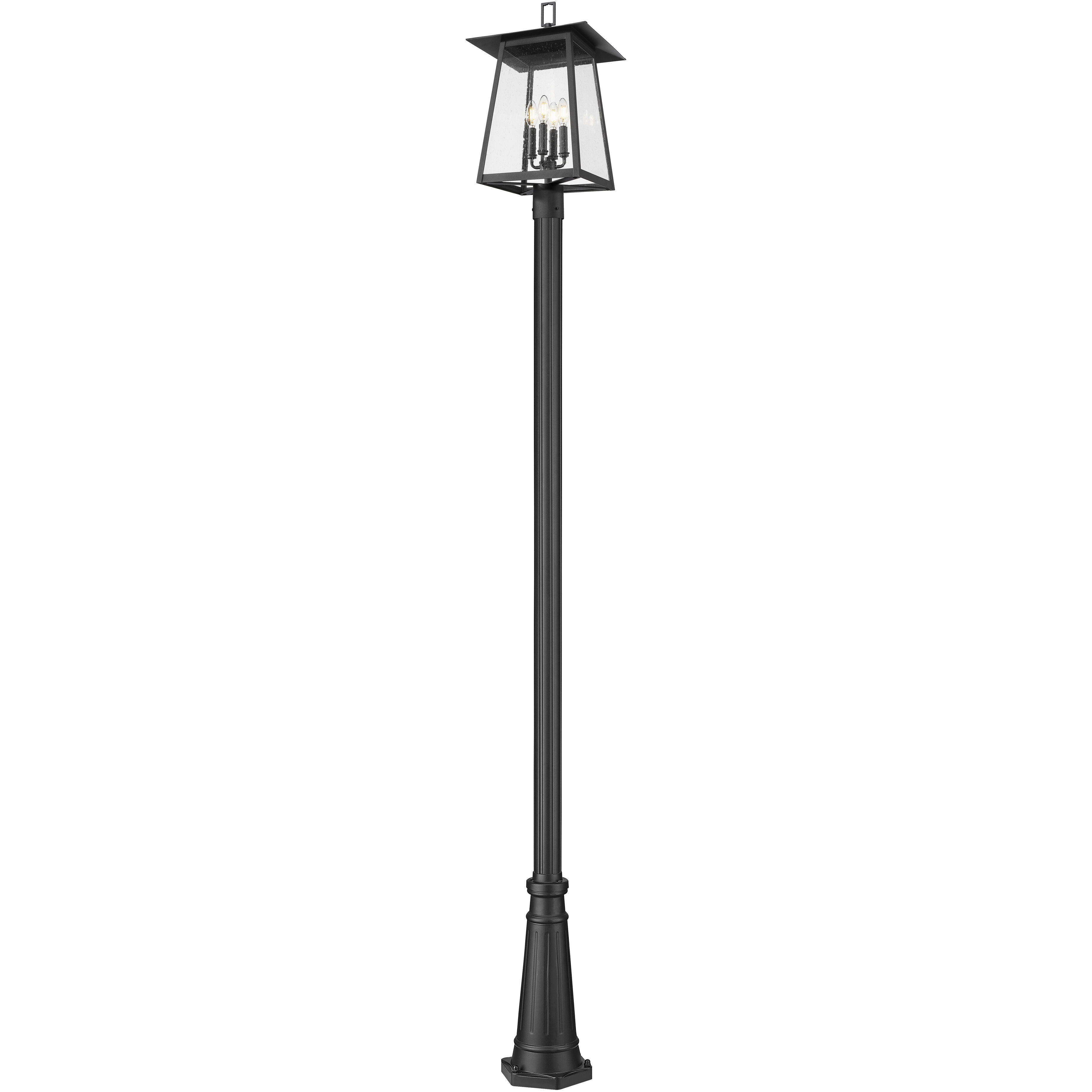 Rainer 4 Light 118.25 inch Black Outdoor Post Mounted Fixture in G9