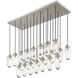 Arden 23 Light 54 inch Brushed Nickel Linear Chandelier Ceiling Light