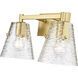 Analia 2 Light 16.5 inch Modern Gold Vanity Wall Light