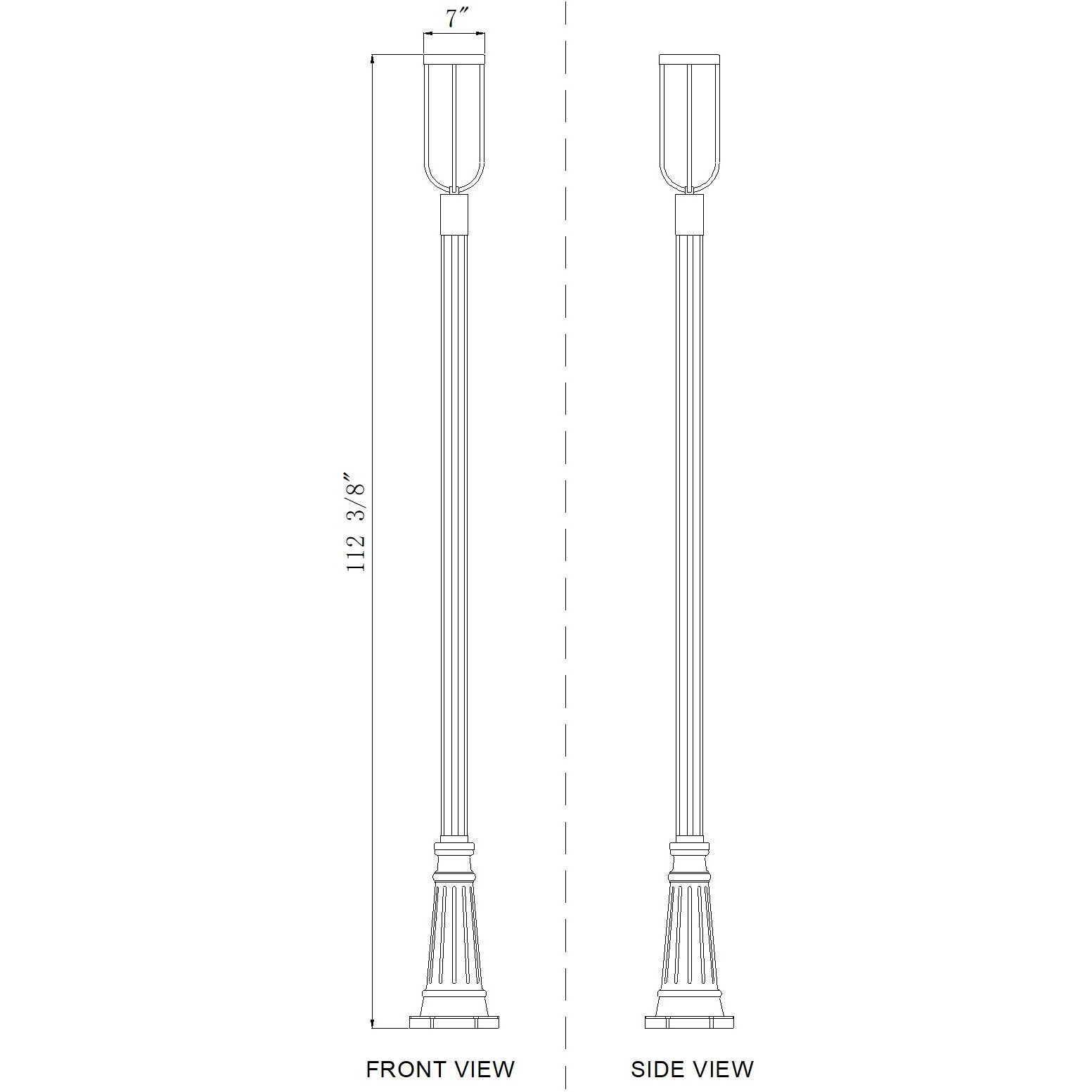 Leland LED 112.5 inch Sand Black Outdoor Post Mounted Fixture