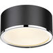 Arlo 2 Light 12.25 inch Matte Black and Chrome Flush Mount Ceiling Light
