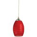 Jazz 1 Light 5 inch Brushed Nickel Pendant Ceiling Light in Red