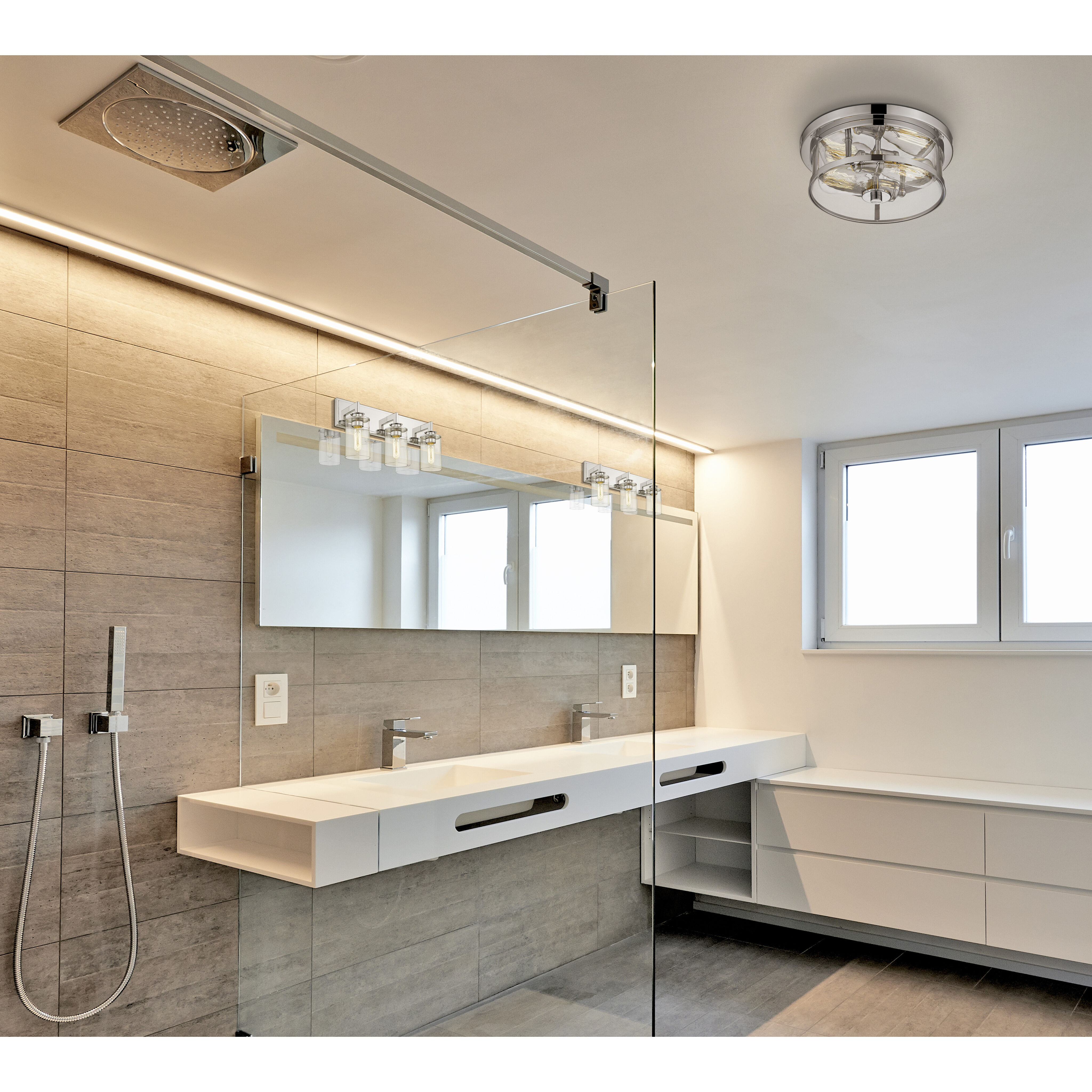 Savannah 3 Light 23 inch Chrome Vanity Wall Light