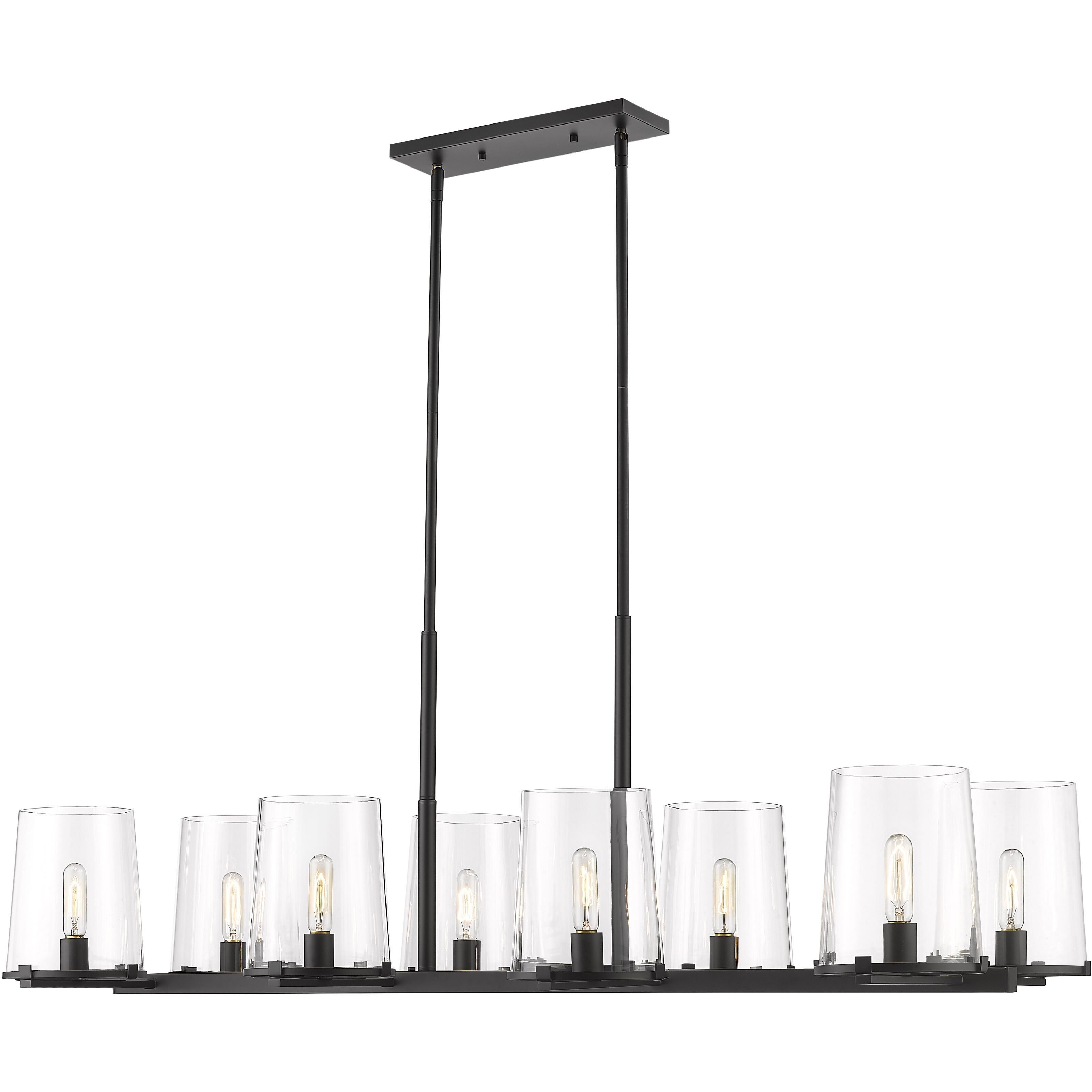 Callista 8 Light 56 inch Matte Black Linear Chandelier Ceiling Light