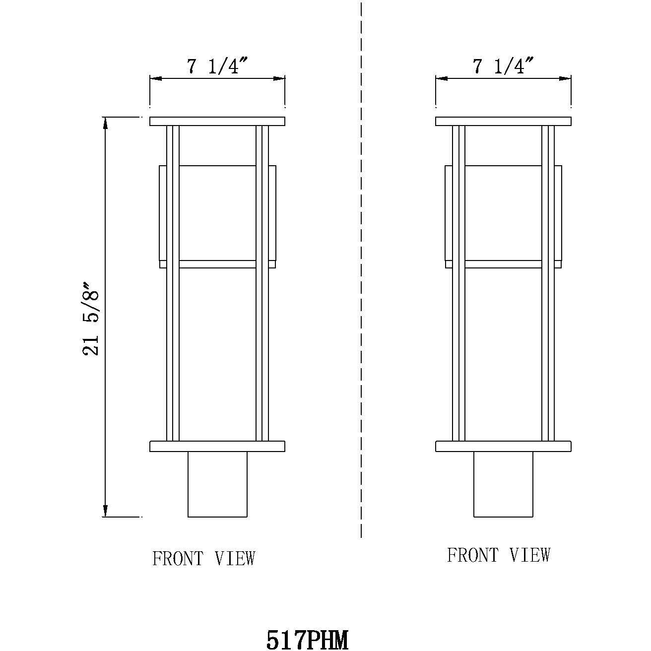 Luca LED 21.75 inch Black Outdoor Post Mount Fixture
