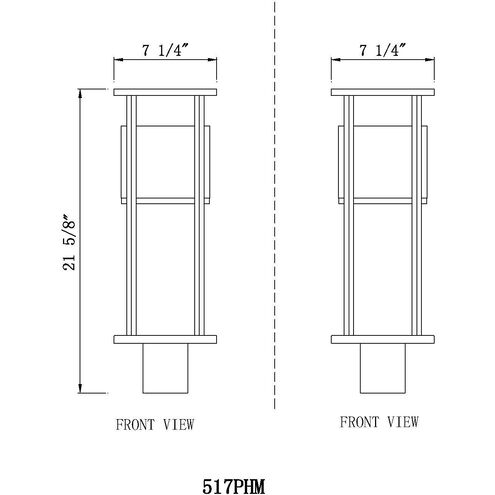 Luca LED 21.75 inch Black Outdoor Post Mount Fixture