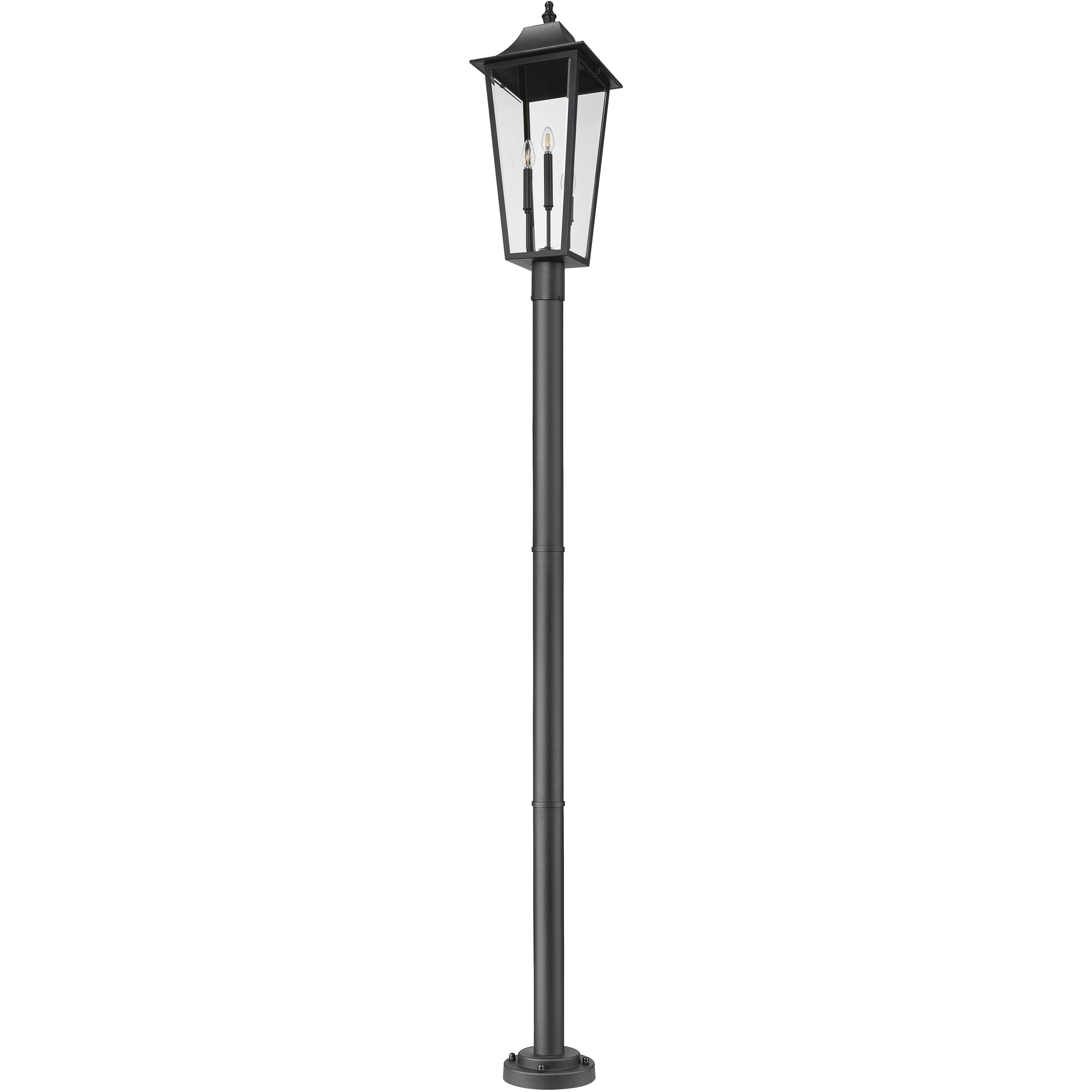 Gannon 3 Light 105.25 inch Black Outdoor Post Mounted Fixture in G9